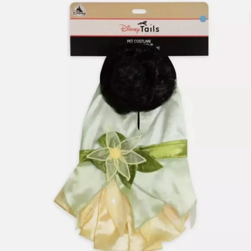 NWT DISNEY PARKS DISNEY TAILS TIANA PRINCESS & THE FROG DOG COSTUME & WIG SIZE S
